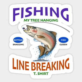 Tree Hanging Bottom Snagging Line Breaking Funny Fishing Novelty Gift Sticker